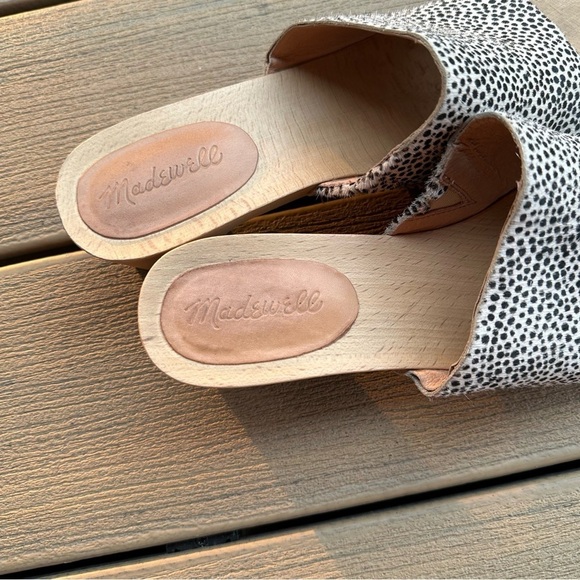 Madewell The Evelyn Clog Sandals Peep Toe Calf Hair Upper Size 8.5 Women’s - Picture 5 of 9